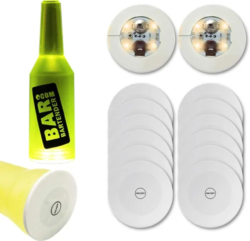 Vista 6 de 12 posavasos LED, luces LED adhesivas, luces LED para botellas, luces para botella de licor de vino, chispas de botella para champán, fiesta, bar