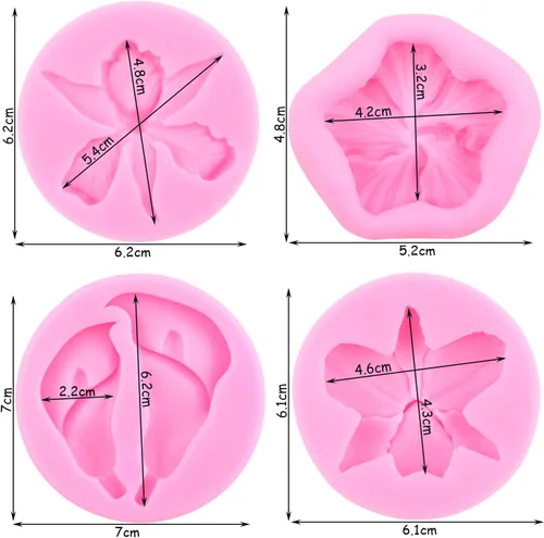 Vista 5 de ZiXiang Moldes de silicona para orquídeas, hibisco, cala, lirio, fondant Estilo a
