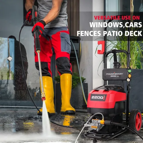 Vista 4 de PowerSmart Hidrolavadora eléctrica, lavadora de alta presión de 1.8 GPM, 4000 PSI de potencia máxima, con cable de alimentación de 35 pies