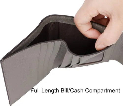 Vista 5 de Lavemi Carteras compactas de cuero ultrafinas y pequeñas para mujer, con bloqueo RFID, tarjetero para tarjetas de crédito