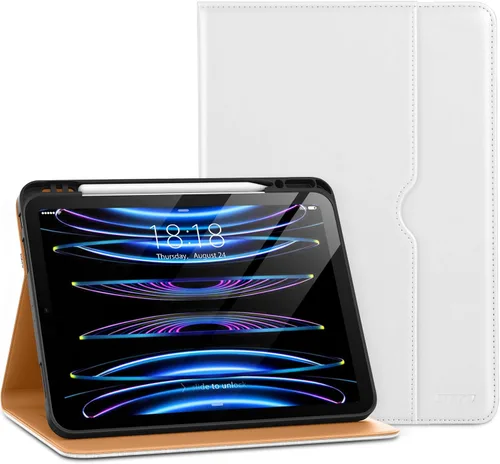 Vista 34 de DTTO para iPad Pro 12.9 6ª / 5ª / 4ª / 3ª generación Funda 2022/2021/2020/2018, Funda de cuero premium tipo folio con soporte integrado