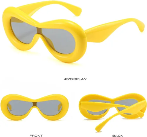 Vista 4 de GIFIORE Gafas de sol infladas, de gran tamaño, divertidas, para labios, gafas de sol de moda, estéticas, estilo de diseñador
