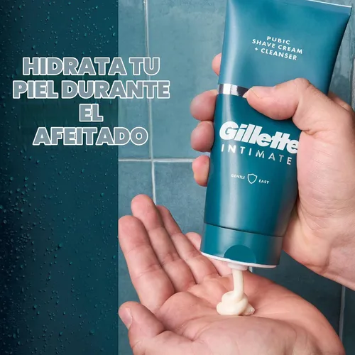 Vista 5 de Gillette Intimate 2 en 1 Crema de Afeitado Púbico + Limpiador, Fórmula Suave, Formulada para el Vello Púbico y la Piel, con Aloe, Libre de Parabenos