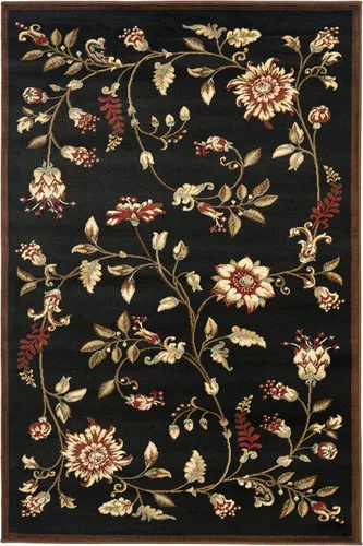 Vista 2 de SAFAVIEH - Alfombra de acento de la colección Lyndhurst, 3'3" x 5'3", color negro y multi, diseño floral tradicional, no desprende pelusa y de fácil