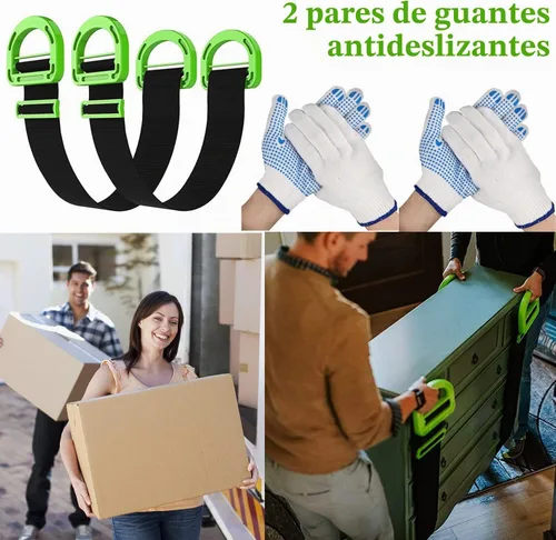 Vista 7 de Correas móviles, paquete de 2 correas de elevación móviles con mango ajustable para 1 persona para mover muebles, electrodomésticos, objetos