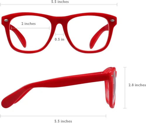 Vista 2 de Art+Social Gafas nerd con lentes transparentes (paquete de 10 o 20) Monturas negras o multicolores, a partir de 12 años, sin receta, unisex