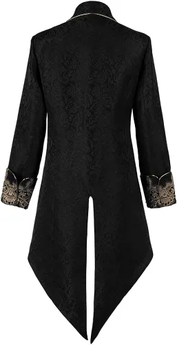 Vista 2 de Crubelon Chaqueta medieval steampunk para hombre, estilo gótico, victoriano, uniforme