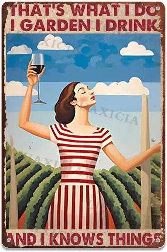 Vista 11 de Cartel de hojalata That's What I Do I Garden I Drink And I Knows Things for Family Warehouse Garden 8.00"x12.00