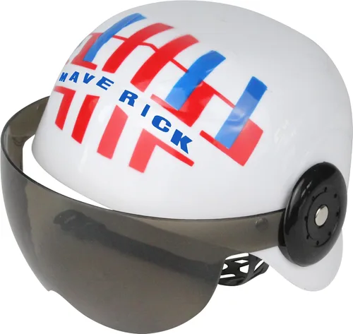 Vista 2 de Accesorio para disfraz de casco de Maverick blanco de piloto de combate de la Fuerza Aérea, Blanco