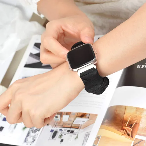 Vista 5 de TOYOUTHS Bandas Scrunchie compatibles con Fitbit Versa/Versa 2/Versa Lite Edición Especial para mujeres y hombres, linda correa de tela elástica