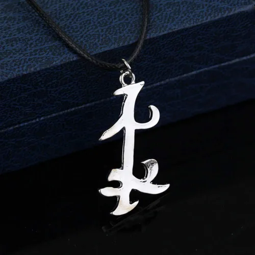 Vista 3 de OfficialOtaku Shadowhunters - Collar con colgante de runa parabatai, color plateado