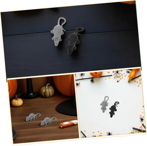 Vista 3 de DECHOUS 24pcs Simulated Mouse Realistic Halloween Prank Portable Lightweight Creepy Animal Figures for Party Decorations and Funny Interactions