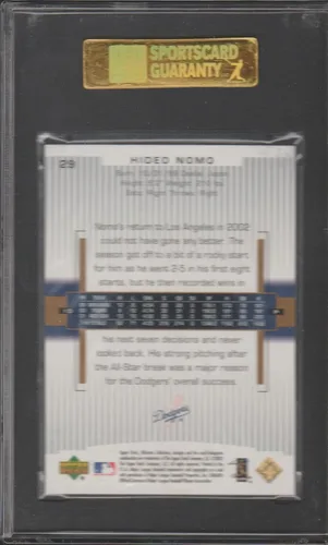 Vista 2 de 2002 Upper Deck Ultimate Hideo Nomo Dodgers 47/799 Tarjeta de béisbol # 29 SGC NM/MT 8.5