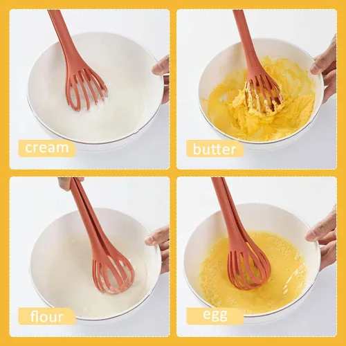 Vista 3 de Clip de comida 2 en 1 y batidor de huevos, batidor de huevos multifunción 2023, licuadora manual de clip de pan, clip de pan de plástico de mano
