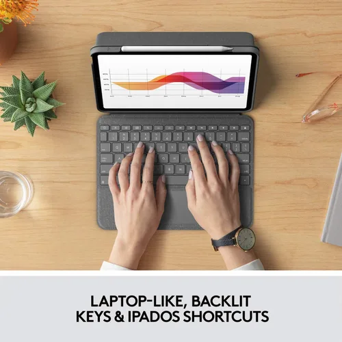 Vista 3 de Logitech Folio Touch - Funda con teclado táctil y conector inteligente para iPad Air de 11 pulgadas (M2 y M3), iPad Air (4ª y 5ª generación)