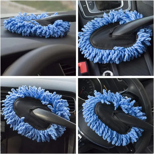 Vista 6 de Cepillo de coche de microfibra Mango extensible Interior Exterior Limpieza multiusos Cepillo de coche