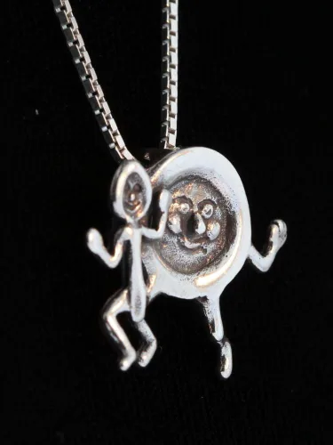 Vista 3 de Dish and Spoon Charm Pendant Silver Charm Mother Goose