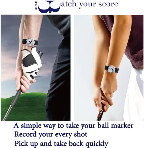 Vista 2 de Marcador de pelota de golf con pulsera de contador de trazos de golf, marcador de pelota Birdie, accesorios de golf para hombres y mujeres, regalos