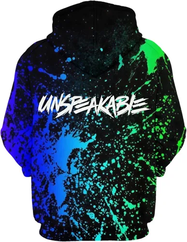 Vista 2 de Sudadera con capucha para adolescentes y niñas con estampado 3D