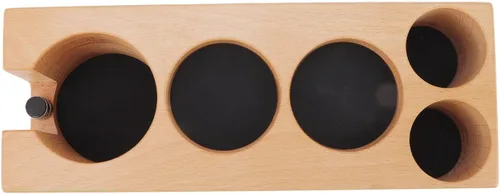 Vista 8 de Soporte de pisón de café, estación de espresso antideslizante de madera para café hogar (L)