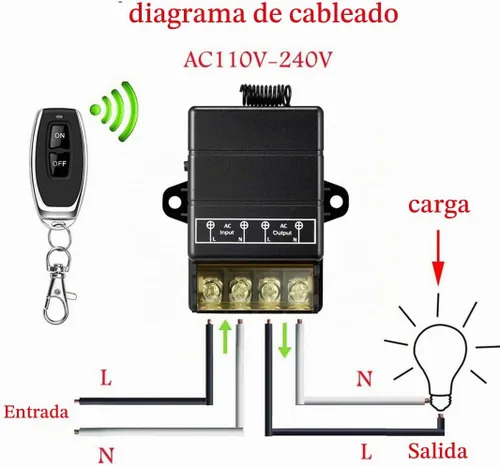 Vista 2 de VONVOFF Interruptor remoto inalámbrico, interruptores de luz de control remoto RF de relé 30A AC110V/1240V/240V con rango largo de 328 pies, kit