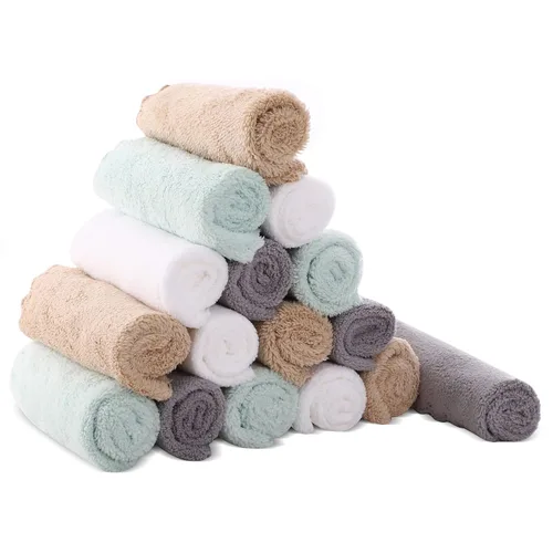 Vista 12 de Cute Castle Toallas ultrasuaves para bebé, paquete de 16 unidades, 9 x 9 pulgadas, suaves con la piel sensible para cara y cuerpo, felpa, ropa