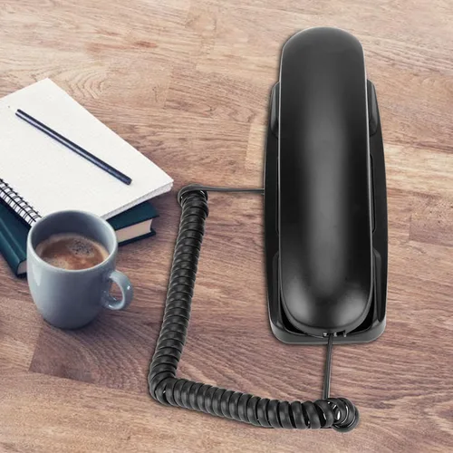 Vista 2 de Teléfono fijo del soporte de la pared sin identificación de llamadas Negro