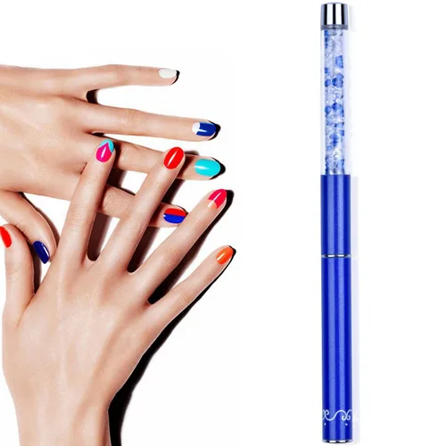 Vista 7 de 1 unids Oval UV Gel Nail Brush Rhinestone Mango Profesional Nail Art Herramientas Tamaño 8