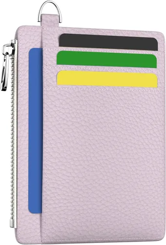 Vista 29 de Hancynir Cartera delgada para mujer con soporte para tarjetas de crédito RFID, pequeña mini funda para tarjetas con bolsillo frontal de PU, cartera
