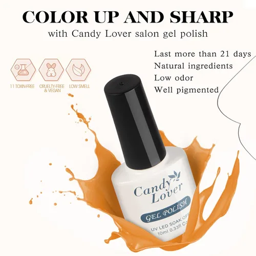 Vista 6 de Candy Lover - juego de esmaltes de gel con lámpara de 36W 035 oz de colores macarrones con capa superior mate UVLED juego de esmaltes de uñas