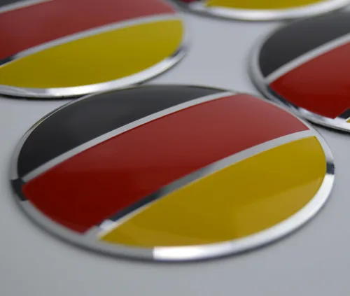 Vista 4 de 4X 56.5mm=2.24 pulgadas Emblema de buje central de rueda con bandera alemana para tapa central de buje Porsche Mercedes Audi BMW VW Golf Opel