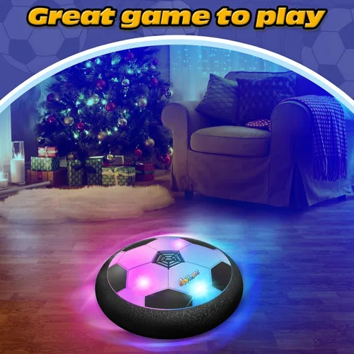 Vista 4 de ShyLizard Balón de Fútbol Hover, Regalos de Juguetes para Niños de 3, 4, 5, 6, 7, 8 Años, Balón de Fútbol Infantil con Energía de Aire y Luz LED