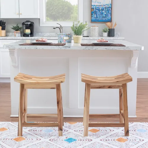 Vista 2 de Powell Muebles Dale Saddle Bar Taburete Madera Natural