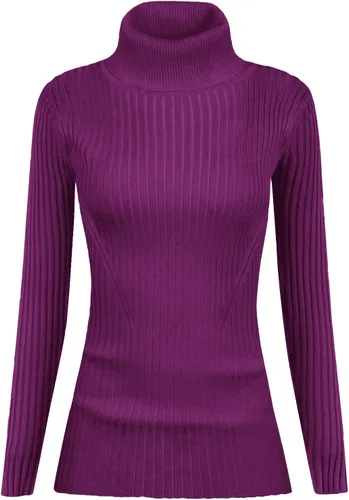 Vista 2 de v28 - Suéteres acanalados con cuello alto falso para mujer, diseño cálido de punto sexy, entallado y moderno sin botones