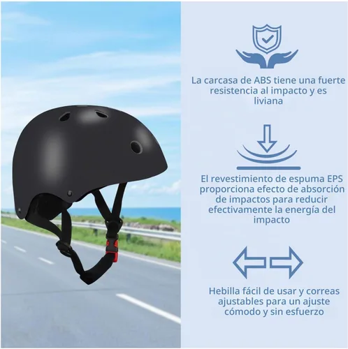 Vista 5 de Casco de bicicleta ajustable con gradiente de color para niños con set de rodilleras y coderas Equipo de seguridad multideporte para niños y niñas