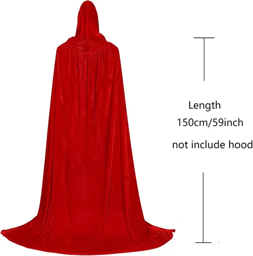 Vista 2 de Winregh - Capa de terciopelo para adultos con capa para Halloween, Navidad, fiesta de cosplay