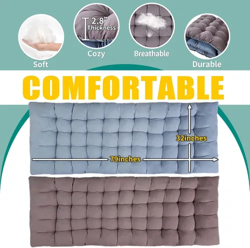Vista 6 de Catre de camping XXL con colchón sobredimensionado de 32" de ancho, catre plegable resistente, catres cómodos para dormir, cama para invitados