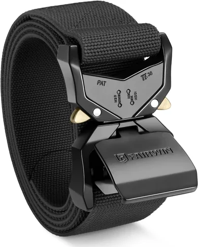 Vista 7 de FAIRWIN Tactical Belt Men, 1.5" Stretch Nylon Web Military Hiking Rigger Work Belts with Quick-Release Seatbelt Buckle