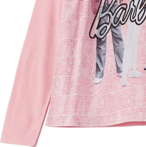 Vista 2 de Barbie Conjunto de pijama y camisa de dormir para niñas de 4 piezas para niñas