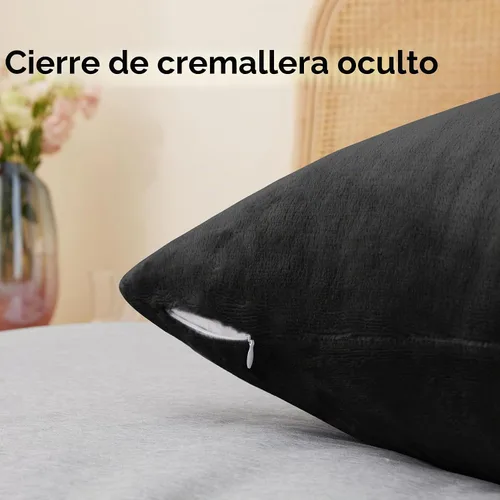 Vista 6 de BEDELITE - Juego de 2 fundas de almohada de vellón y franela estándar, supersuaves, con cierre, acogedoras, de terciopelo mullido, para todas