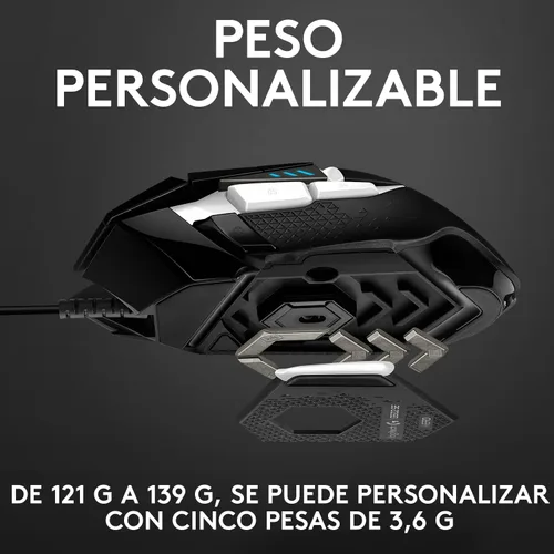 Vista 5 de Logitech G502 Lightspeed - Mouse inalámbrico para juegos, BlancoNegro