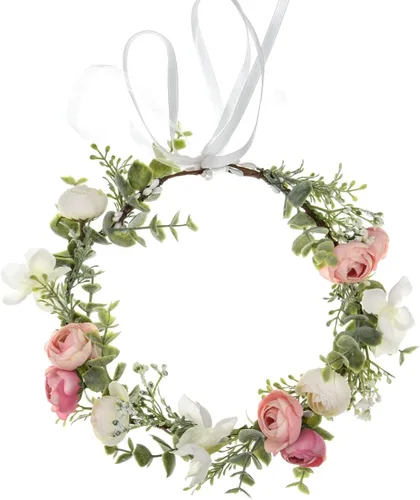 Vista 2 de Vividsun Diadema de flores bohemias con diseño floral, corona de boda, festival, fiesta