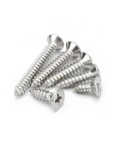Vista 2 de Tornillos Phillips de cabeza plana #4 x 1 (paquete de 100) Tornillos autorroscantes de chapa, tornillo de acero inoxidable 304