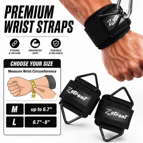 Vista 6 de Wrist Cuffs for Cables Gym, Lifting Cuffs Wrist Straps for Cable Machines Strength Training Equipment