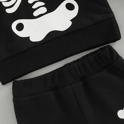Vista 5 de Conjunto de 2 piezas de ropa de otoño de manga larga con cuello redondo y calabaza