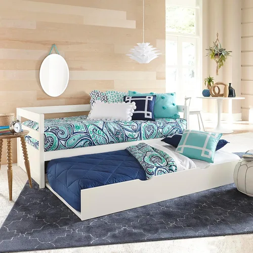Vista 7 de Hillsdale Sofá cama individual de madera caspio con nido, color blanco