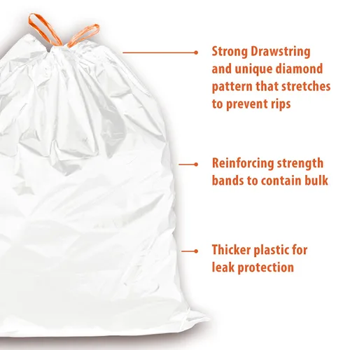 Vista 4 de iTouchless Bolsas de basura altas de 18 galones, extragrandes, fuertes, para cubos de basura para baño, cocina, para reciclaje de basura
