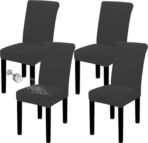 Vista 59 de Easy-Going - Juego de 2 fundas para sillas de comedor 100% impermeables, de tela Jacquard elástica, fundas protectoras removibles y lavables