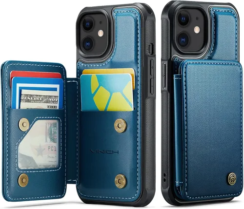 Vista 46 de Vinich for iPhone XR Wallet Case with Card Holder, Black RFID Blocking Credit Slots, Kickstand, Shockproof Flip Phone Cover, PU Leather, Double