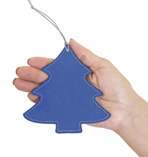 Vista 3 de LaserGram Personalized Christmas Ornament, World's Greatest Husband, Faux Leather, Custom Laser Engraved Gift Idea (Tree Shape, Dark Blue)